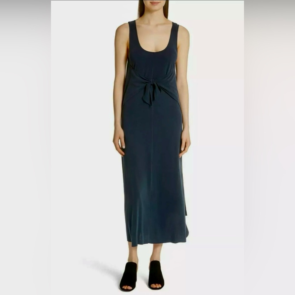 VINCE Tie Front Midi Dress